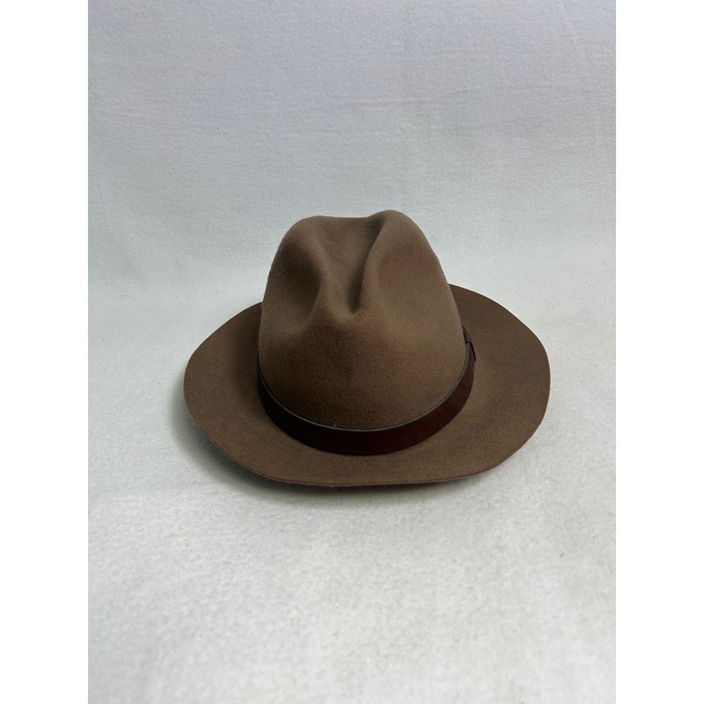 Outback Gorpcore WPL 4384 Mens Large Brown Wool Felt Fedora Leather Band Hat